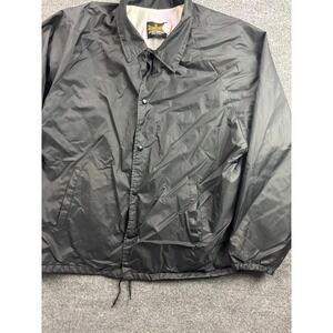 VNTG Auburn Sportswear Satin Coach Jacket Mens 2X Snap Front Windbreaker USA